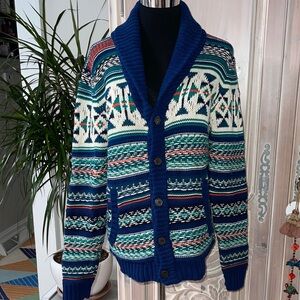 Salt Valley Four Corners Southwest style shawl collar cardigan sweater